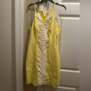 Lilly Pulitzer Yellow Mini Dress with White Floral Accents